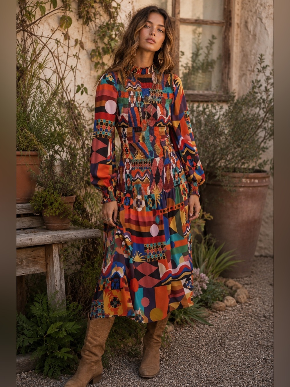 FARM RIO | Tropical Shades Midi Dress